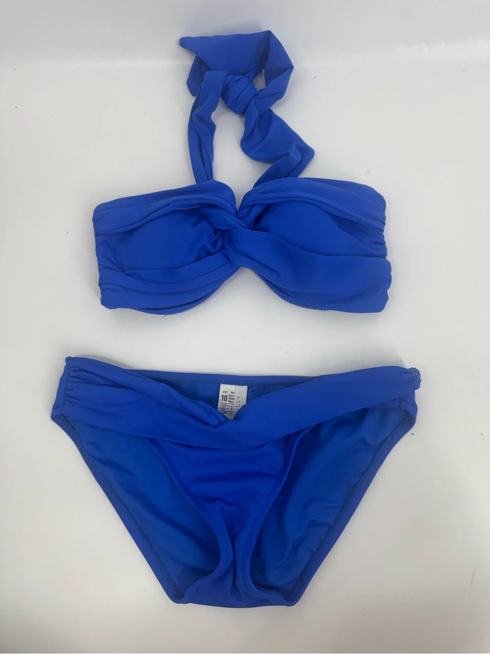 Seafolly Halter Bandeau Bikini Set Blue Size 10